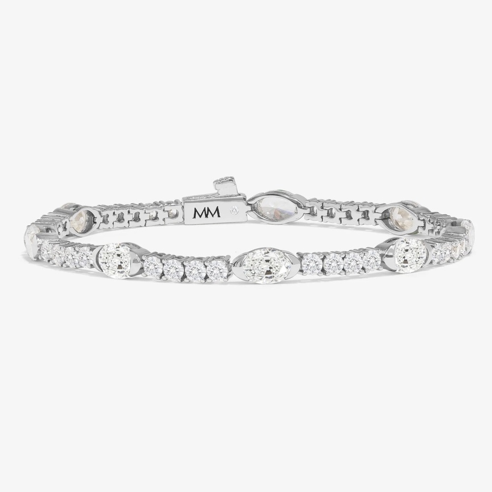 Melinda Maria Silver and Diamondette Tennis Bracelet- 3mm